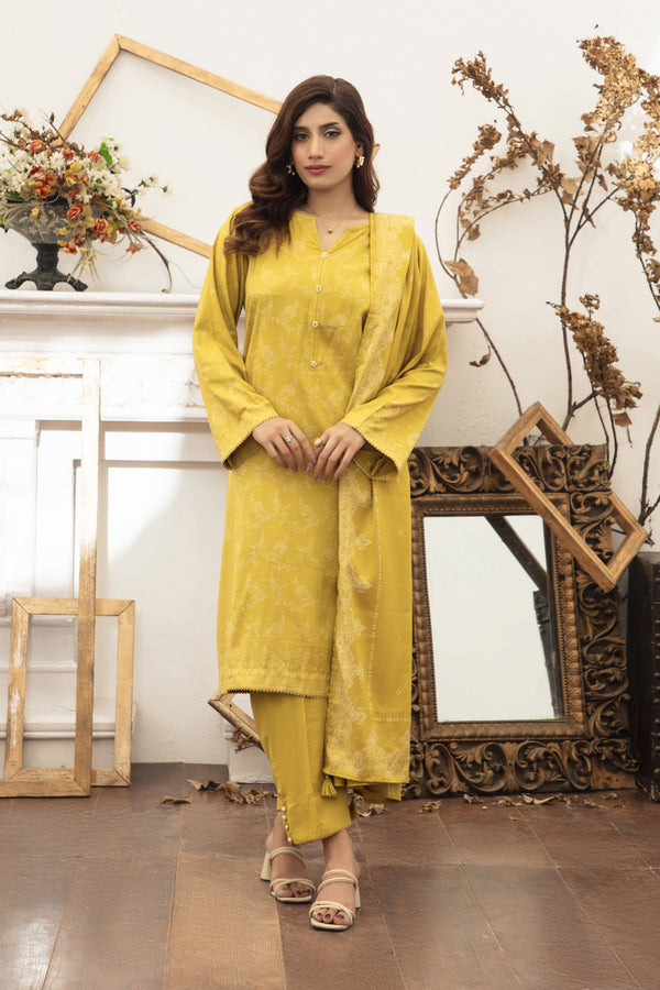 Lakhany 03 Piece Unstitched Pearl Printed Marina Suit - LG-SG-0008-B