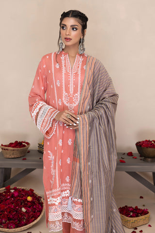 Lakhany 03 Piece Unstitched Printed Embroidered Lawn Suit - LG-SK-0052