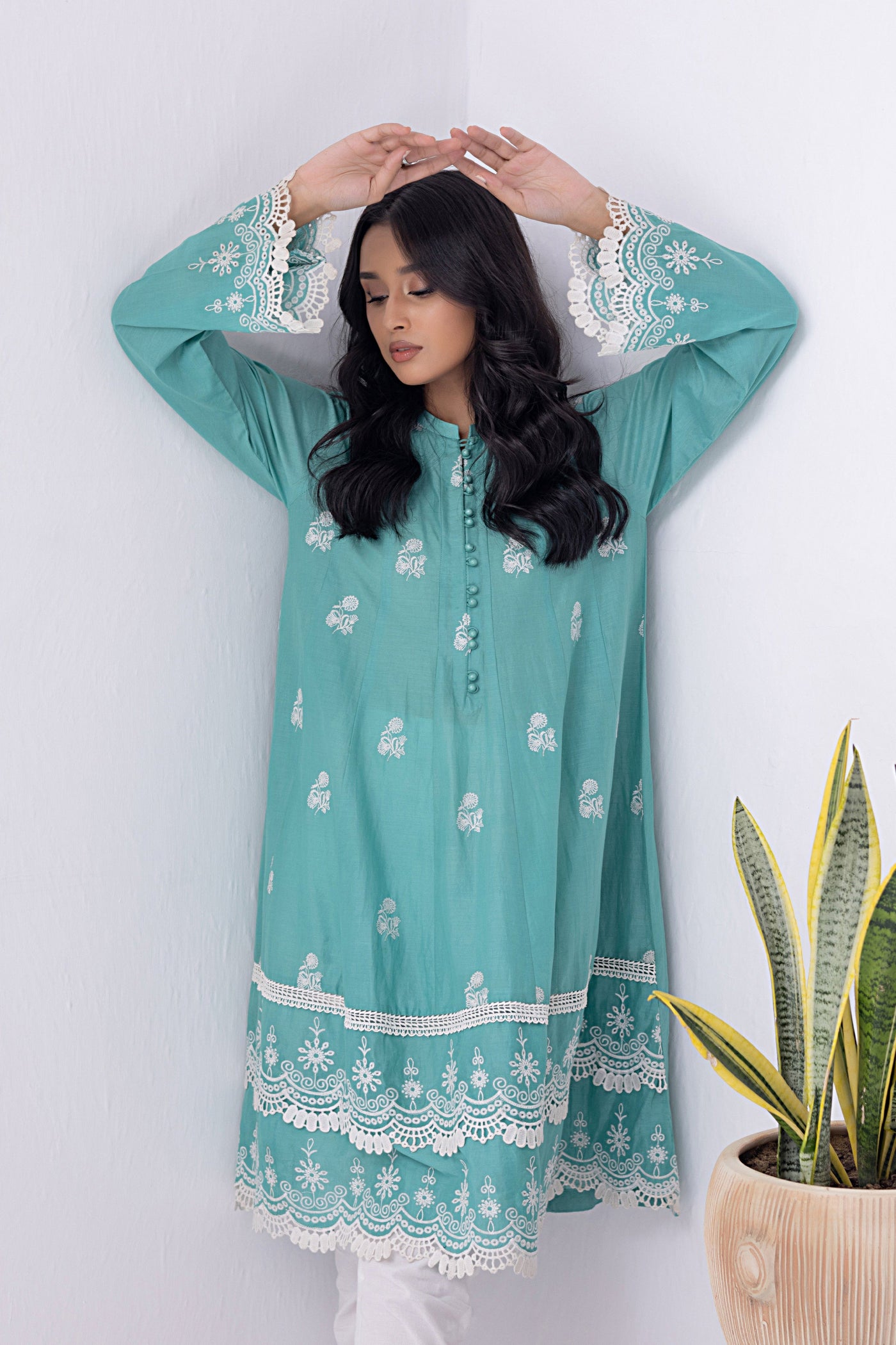 Lakhany 01 Piece Ready to Wear Dyed Embroidered Shirt - LG-SK-0061