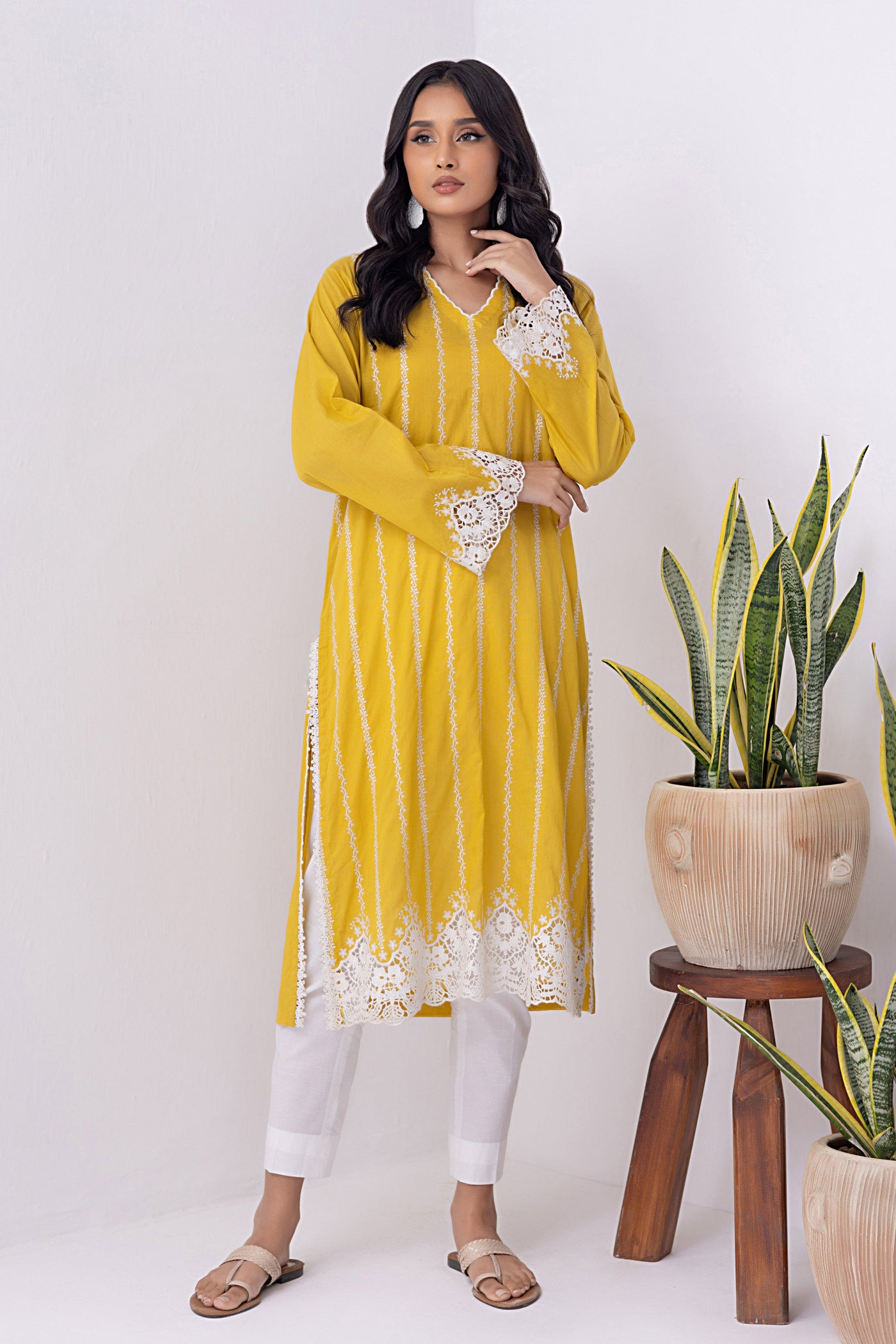 Lakhany 01 Piece Ready to Wear Dyed Embroidered Shirt - LG-SK-0064