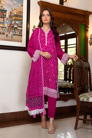 Lakhany 03 Piece Unstitched Printed Embroidered Lawn Suit - LG-SR-0110