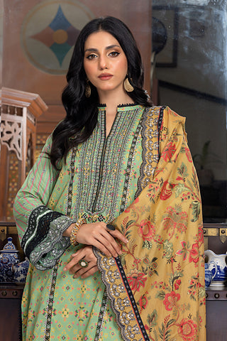 Lakhany 03 Piece Unstitched Printed Embroidered Lawn Suit - LG-SR-0115