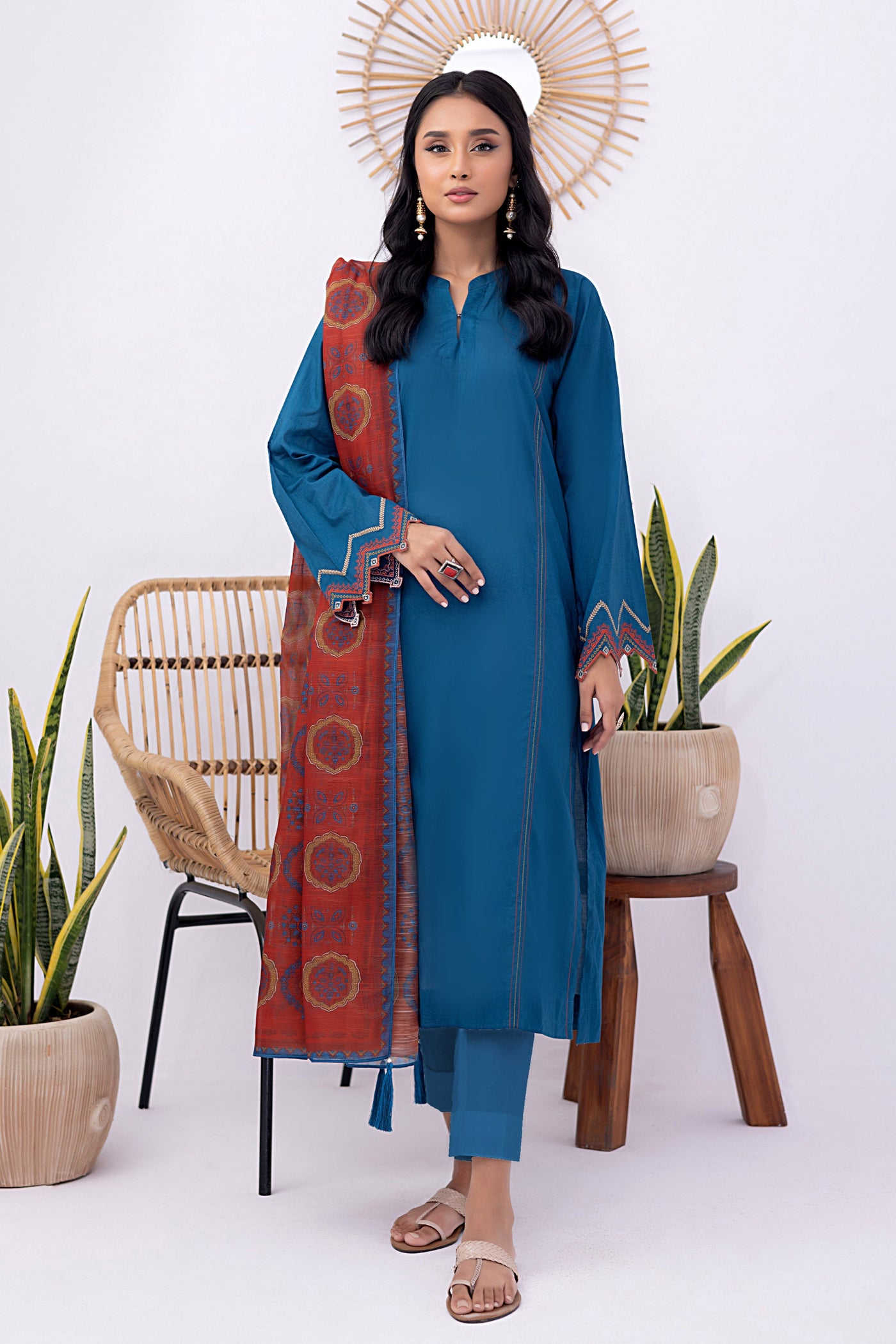 Lakhany 03 Piece Ready to Wear Dyed Embroidered Suit - LG-SS-0500
