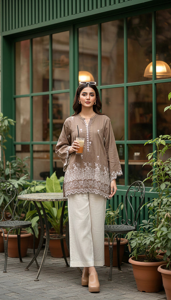 Lakhany 01 Piece Ready to wear Embroidered Shirt - LG-UB-0314