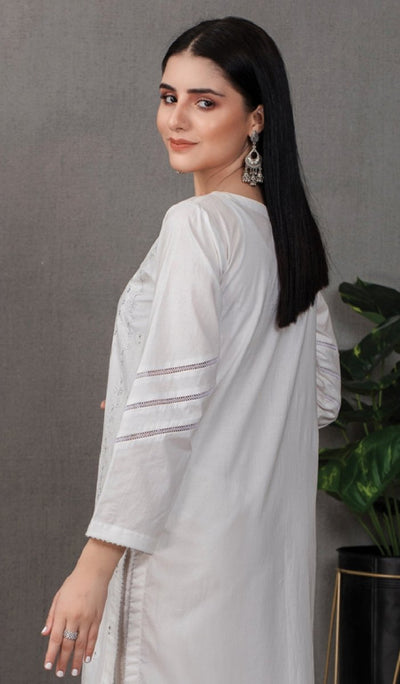 Lakhani Classic White Pret 01 Piece Stitched Embroidered Shirt LSM-2098