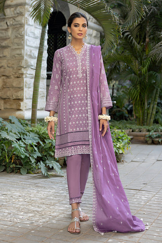 Lakhany 03 Piece Unstitched Embroidered Lawn Suit - LED-0024