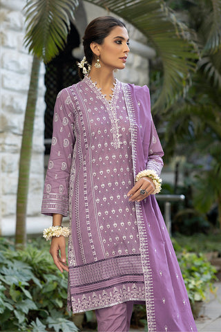 Lakhany 03 Piece Unstitched Embroidered Lawn Suit - LED-0024