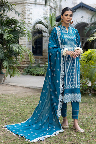 Lakhany 03 Piece Unstitched Embroidered Lawn Suit - LED-0023