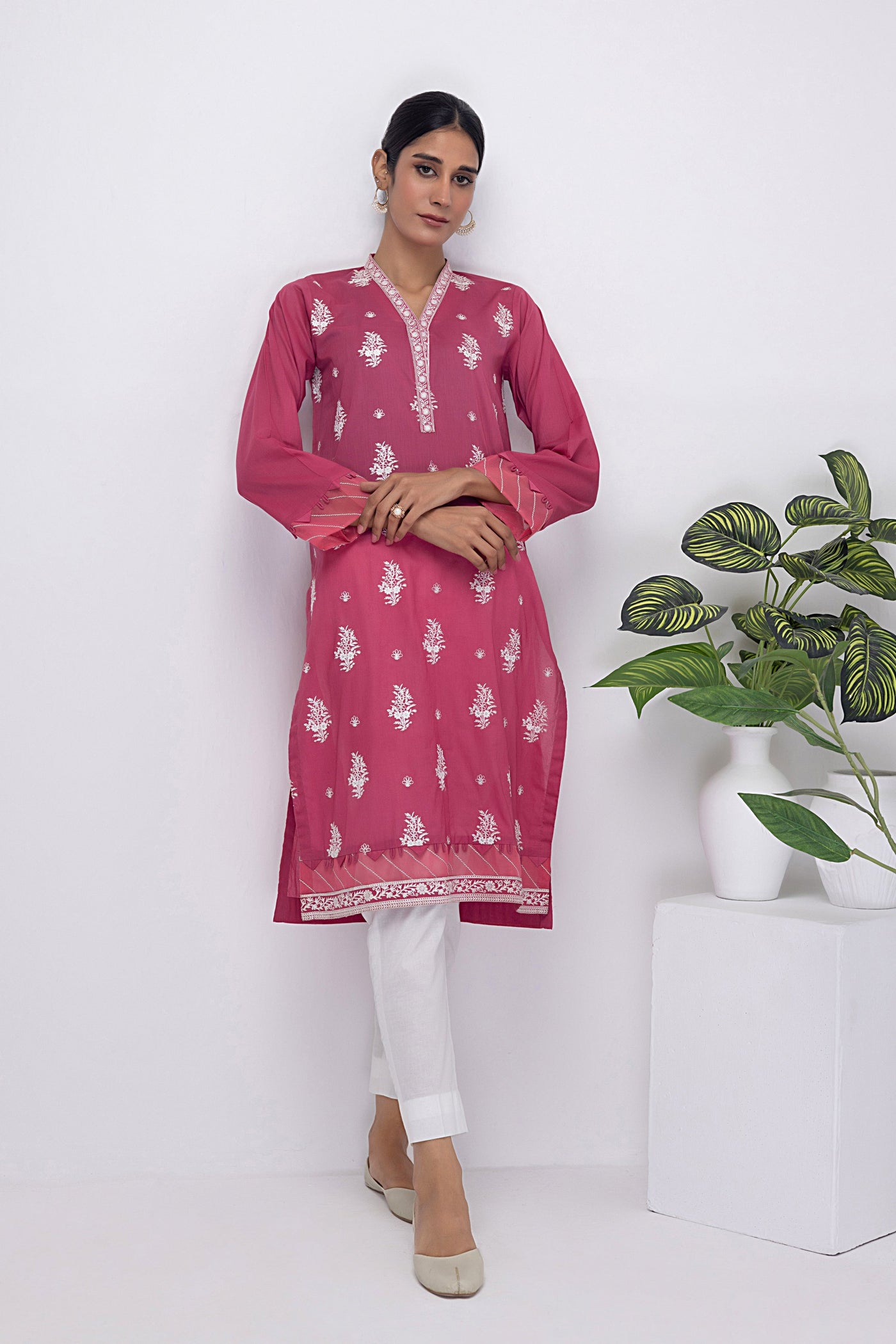 Lakhany 01 Piece Ready to Wear Dyed Embroidered Shirt - LSM-3227