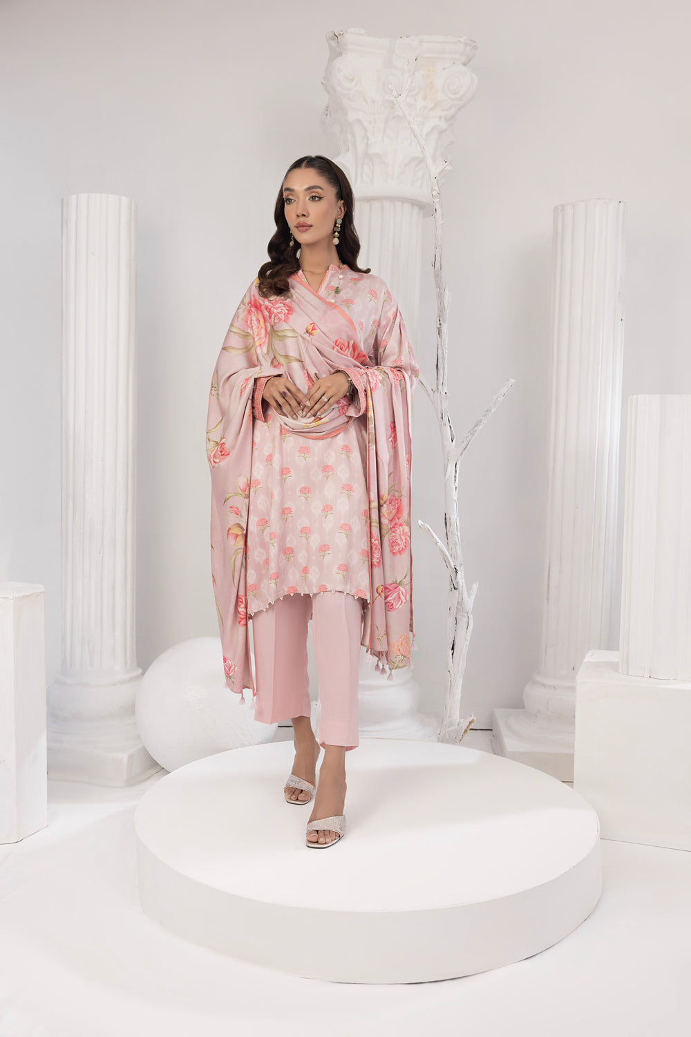 Lakhany 03 Piece Stitched Printed Cottel with Printed Jacquard Suit - LSM-3826