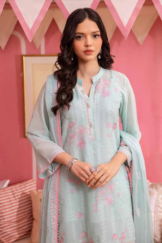 Gul Ahmed 3PC Embroidered Swiss Voile Unstitched Suit with Embroidered Chiffon Dupatta and Inner - LSV-42001