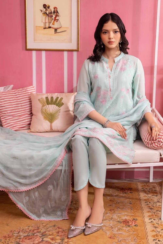 Gul Ahmed 3PC Embroidered Swiss Voile Unstitched Suit with Embroidered Chiffon Dupatta and Inner - LSV-42001