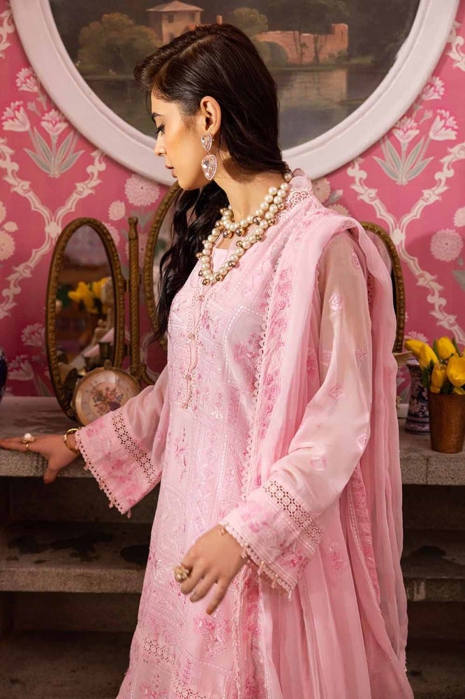 Gul Ahmed 3PC Embroidered Swiss Voile Unstitched Suit with Embroidered Chiffon Dupatta and Inner - LSV-42003