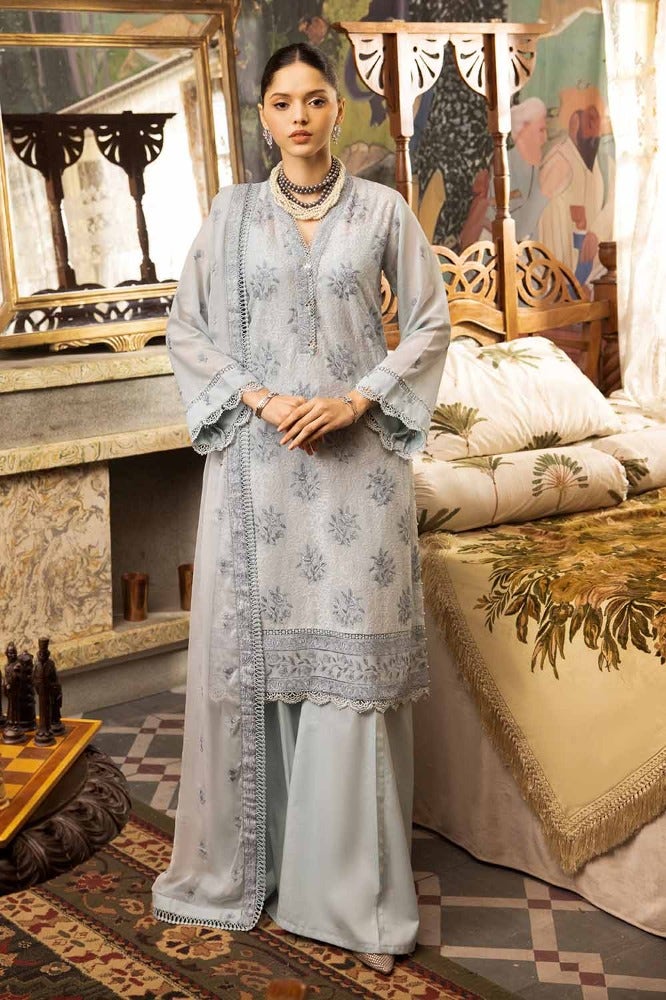 Gul Ahmed 3PC Embroidered Swiss Voile Unstitched Suit with Embroidered Chiffon Dupatta and Inner - LSV-42007
