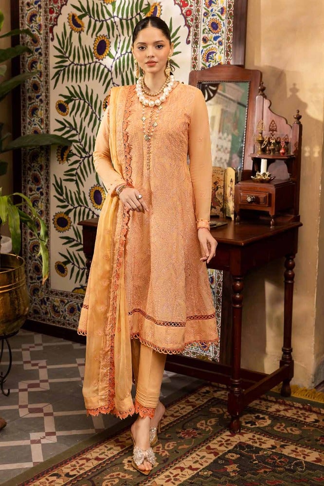 Gul Ahmed 3PC Embroidered Swiss Voile Unstitched Suit with Embroidered Chiffon Dupatta and Inner - LSV-42008