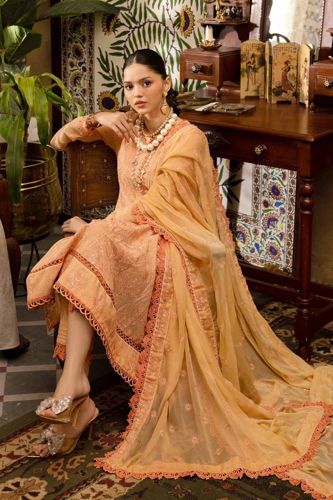 Gul Ahmed 3PC Embroidered Swiss Voile Unstitched Suit with Embroidered Chiffon Dupatta and Inner - LSV-42008
