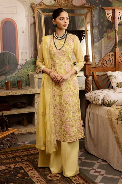 Gul Ahmed 3PC Embroidered Swiss Voile Unstitched Suit with Embroidered Chiffon Dupatta and Inner - LSV-42014