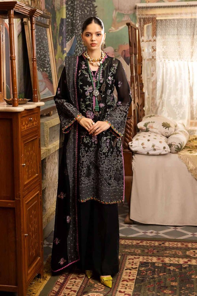 Gul Ahmed 3PC Embroidered Swiss Voile Unstitched Suit with Embroidered Chiffon Dupatta and Inner - LSV-42018