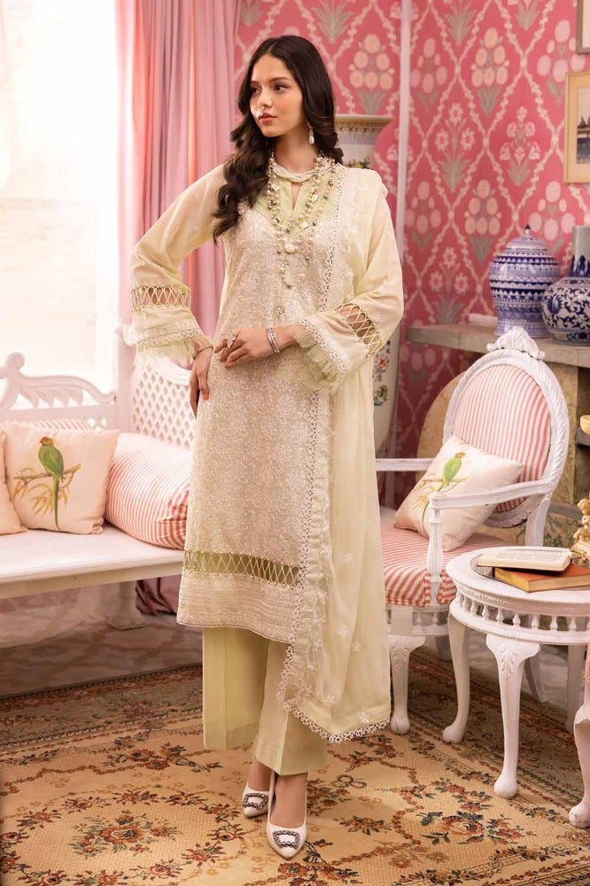 Gul Ahmed 3PC Embroidered Swiss Voile Unstitched Suit with Embroidered Chiffon Dupatta and Inner - LSV-42021