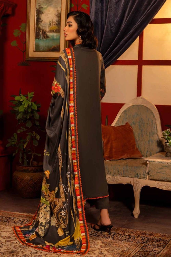 Gul Ahmed 3PC Embroidered Linen Unstitched Suit with Digital Printed Linen Dupatta LT-32005