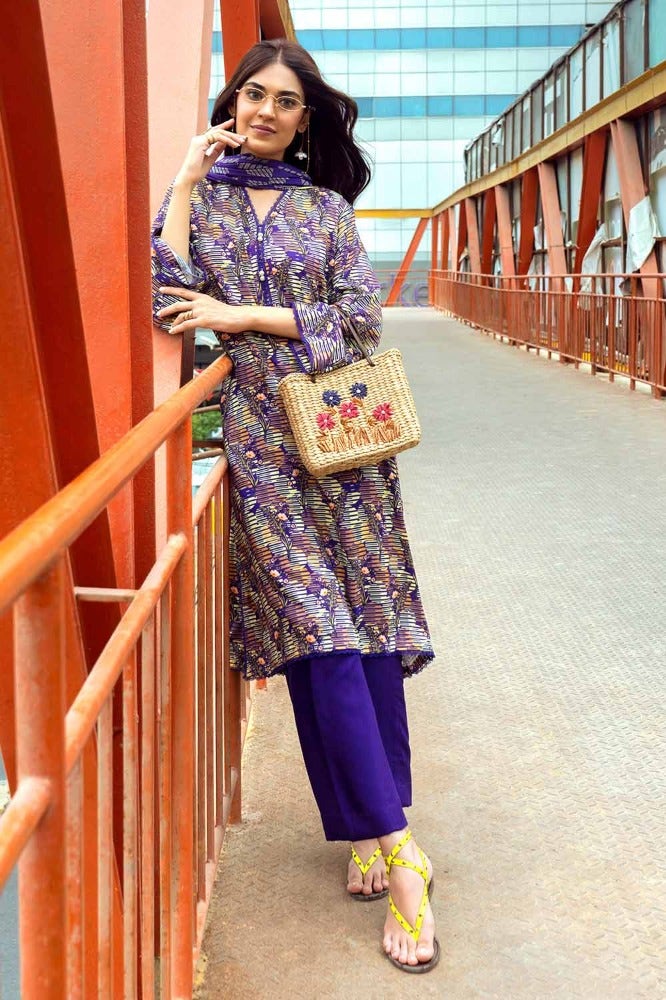 Gul Ahmed 3PC Digital Printed Linen Unstitched Suit LT-32009 B