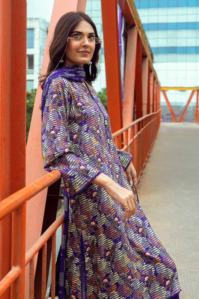 Gul Ahmed 3PC Digital Printed Linen Unstitched Suit LT-32009 B