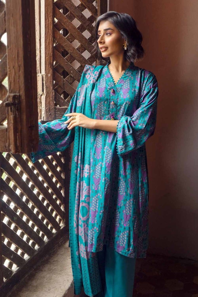 Gul Ahmed 3PC Digital Printed Linen Unstitched Suit LT-32010 A