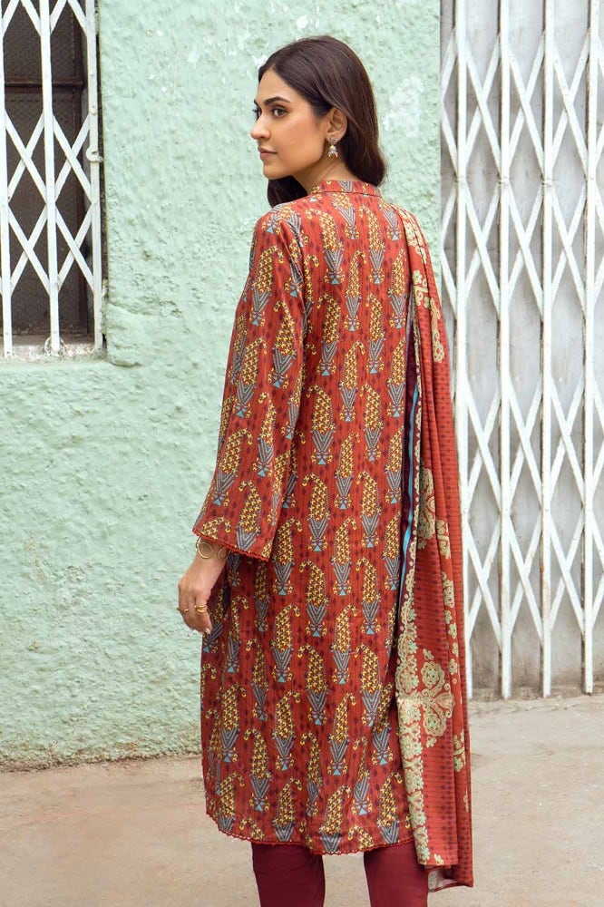 Gul Ahmed 3PC Digital Printed Linen Unstitched Suit LT-32010 B