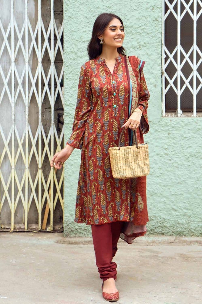 Gul Ahmed 3PC Digital Printed Linen Unstitched Suit LT-32010 B