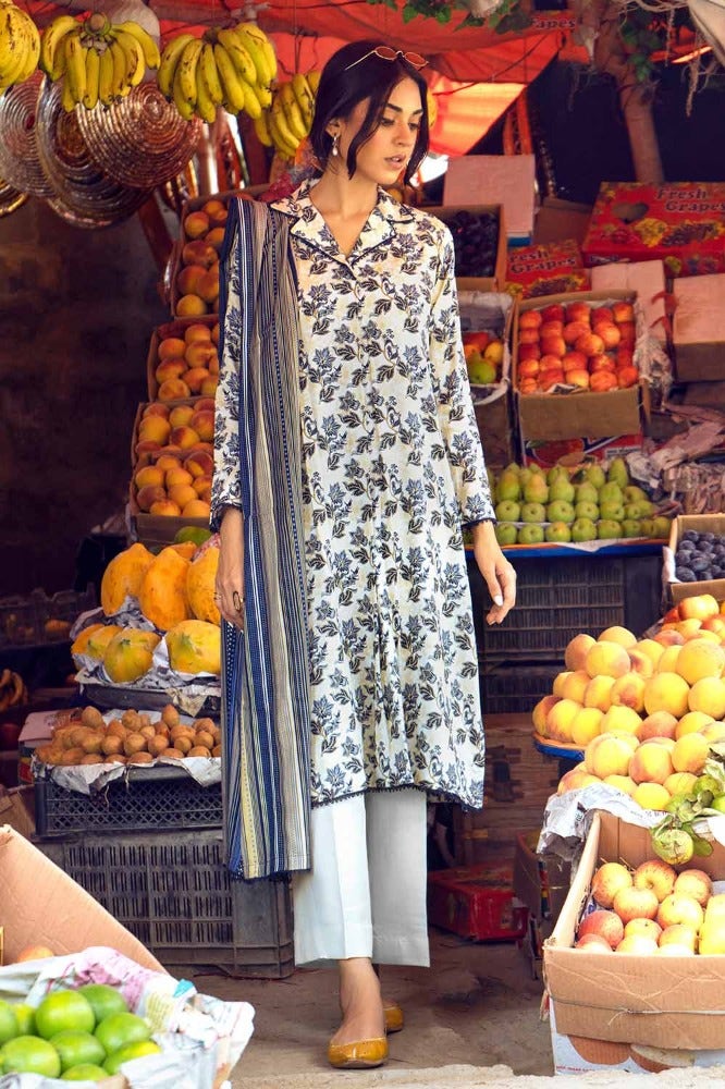 Gul Ahmed 3PC Printed Linen Unstitched Suit LT-32011 A