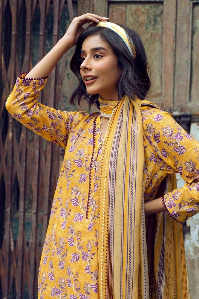 Gul Ahmed 3PC Printed Linen Unstitched Suit LT-32011 B