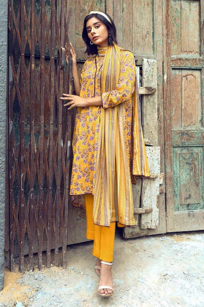 Gul Ahmed 3PC Printed Linen Unstitched Suit LT-32011 B