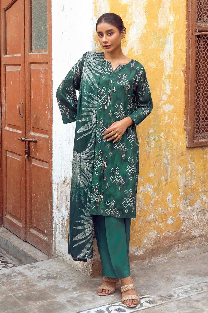 Gul Ahmed 3PC Digital Printed Dobby Linen Unstitched Suit LT-32013 A