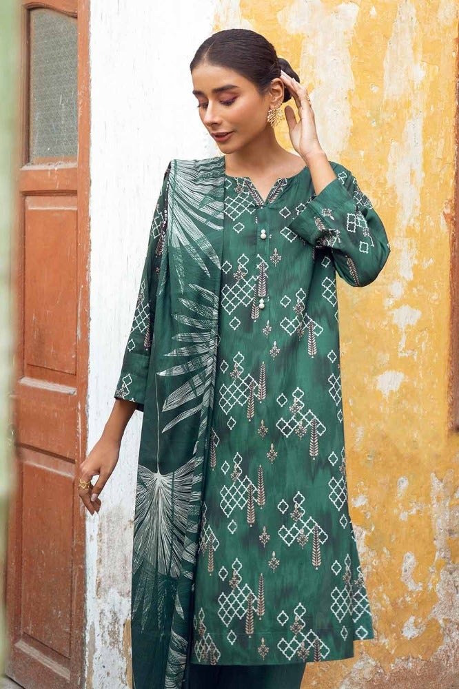 Gul Ahmed 3PC Digital Printed Dobby Linen Unstitched Suit LT-32013 A