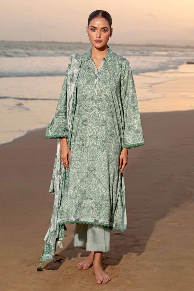 Gul Ahmed 3PC Printed Linen Unstitched Suit LT-32021 B