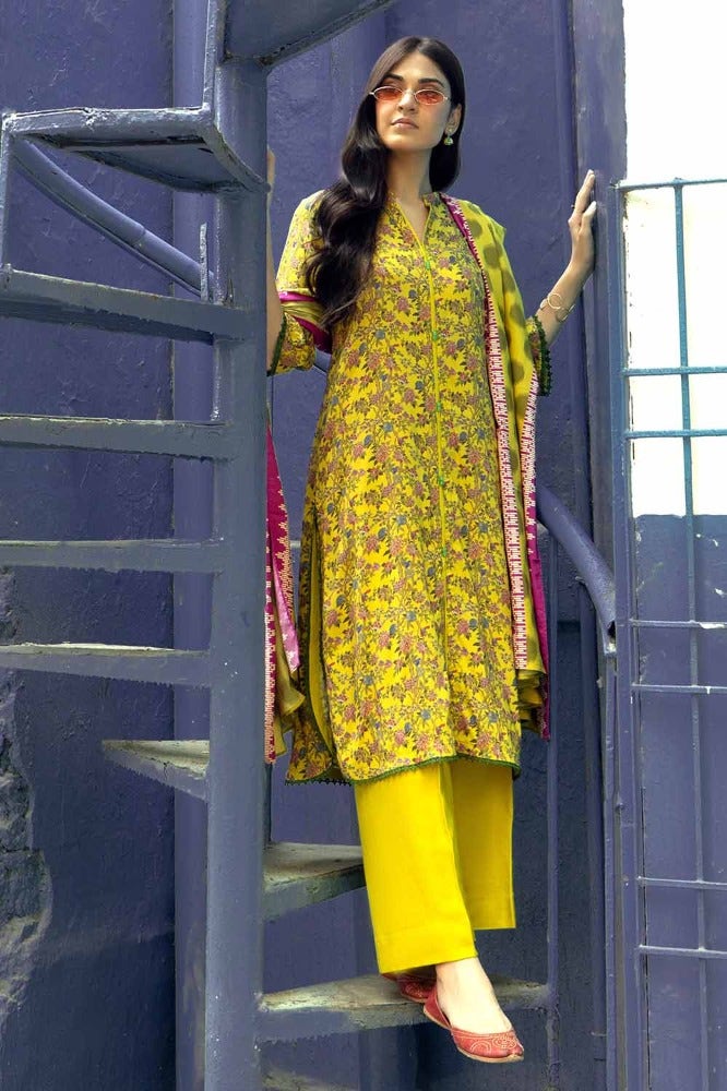 Gul Ahmed 3PC Printed Dobby Linen Unstitched Suit LT-32022 A