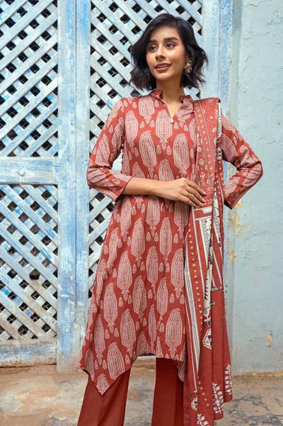 Gul Ahmed 3PC Digital Printed Dobby Linen Unstitched Suit LT-32023 B