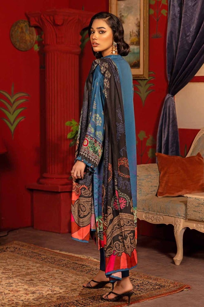 Gul Ahmed 3PC Digital Printed Linen Unstitched Suit with Dobby Linen Dupatta LT-32024