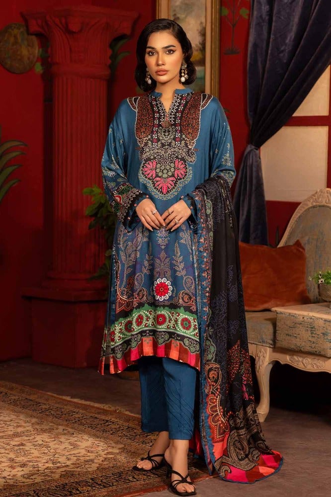 Gul Ahmed 3PC Digital Printed Linen Unstitched Suit with Dobby Linen Dupatta LT-32024