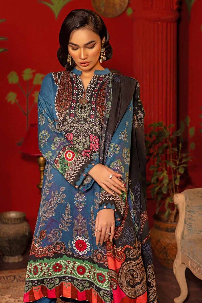 Gul Ahmed 3PC Digital Printed Linen Unstitched Suit with Dobby Linen Dupatta LT-32024