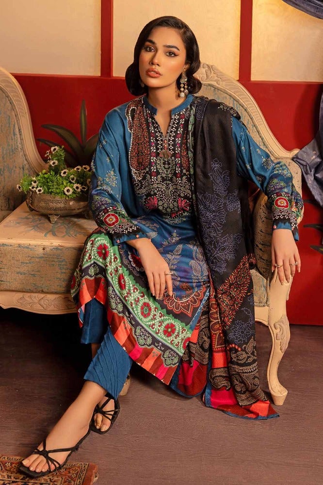 Gul Ahmed 3PC Digital Printed Linen Unstitched Suit with Dobby Linen Dupatta LT-32024