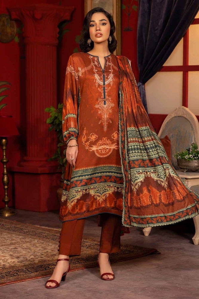 Gul Ahmed 3PC Digital Printed Linen Unstitched Suit with Linen Jacquard Dupatta LT-32025