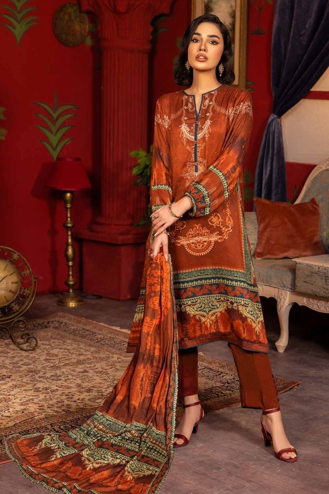 Gul Ahmed 3PC Digital Printed Linen Unstitched Suit with Linen Jacquard Dupatta LT-32025