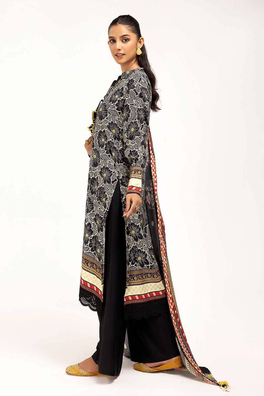 Gul Ahmed 3PC Unstitched Printed Linen Suit LT-42001