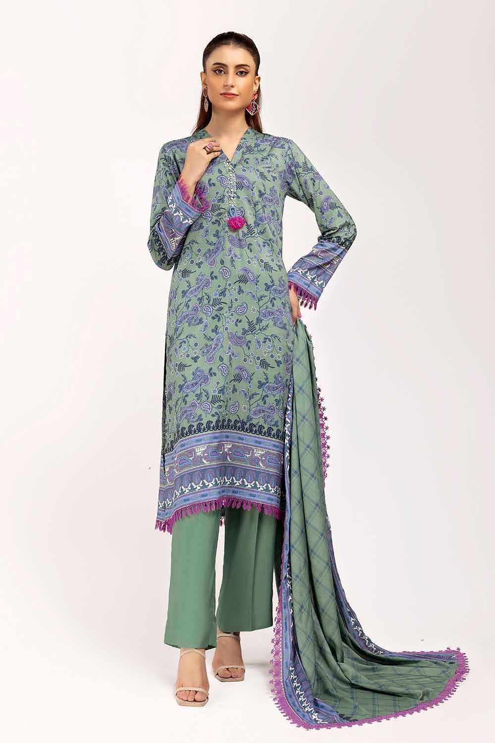Gul Ahmed 3PC Unstitched Printed Linen Suit LT-42002