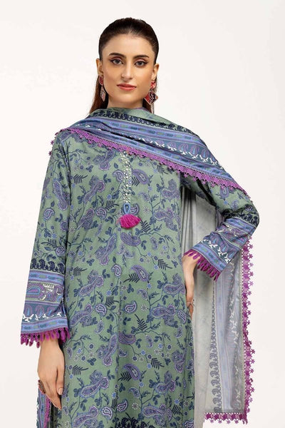Gul Ahmed 3PC Unstitched Printed Linen Suit LT-42002