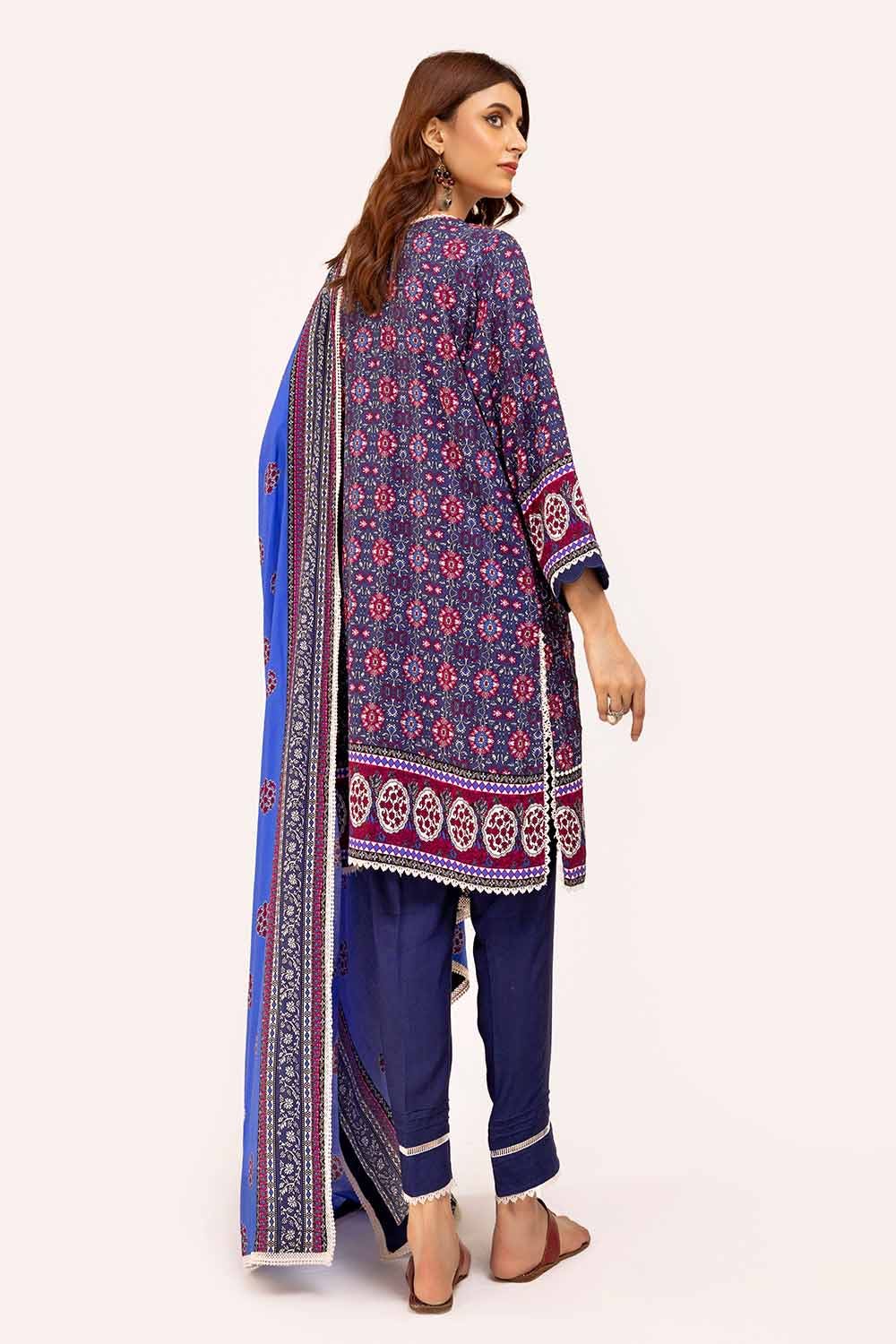 Gul Ahmed 3PC Unstitched Printed Linen Suit LT-42008