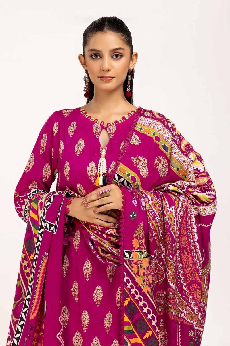 Gul Ahmed 3PC Unstitched Printed Linen Suit LT-42011