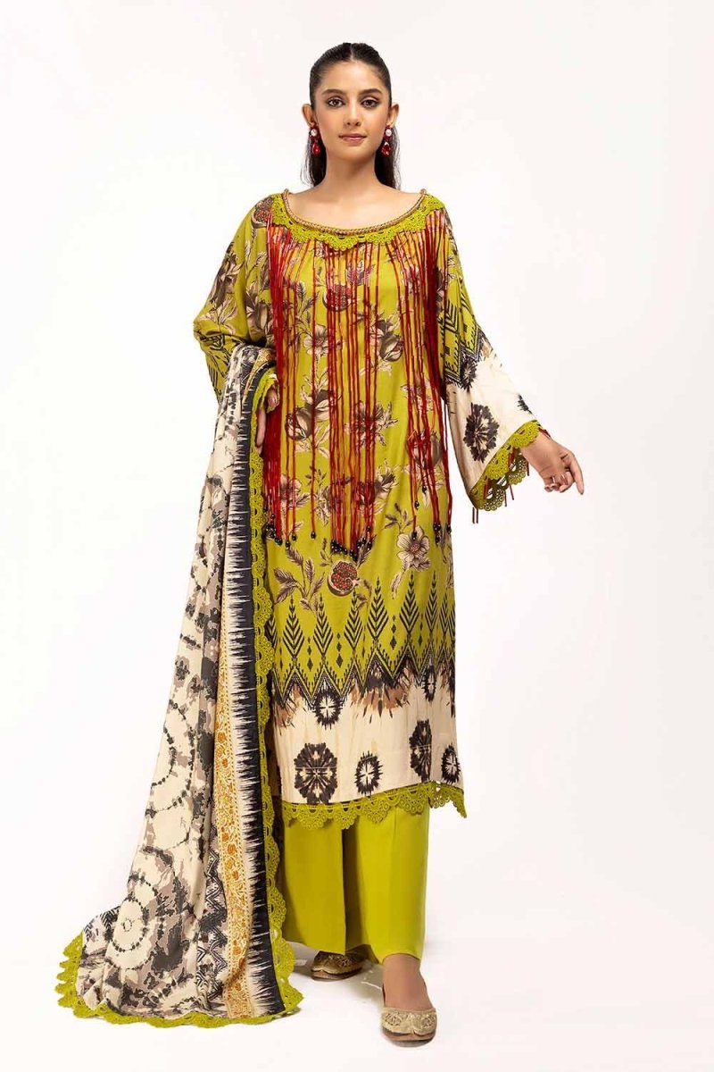 Gul Ahmed 3PC Unstitched Printed Linen Suit LT-42012