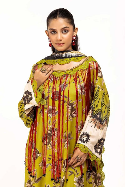 Gul Ahmed 3PC Unstitched Printed Linen Suit LT-42012